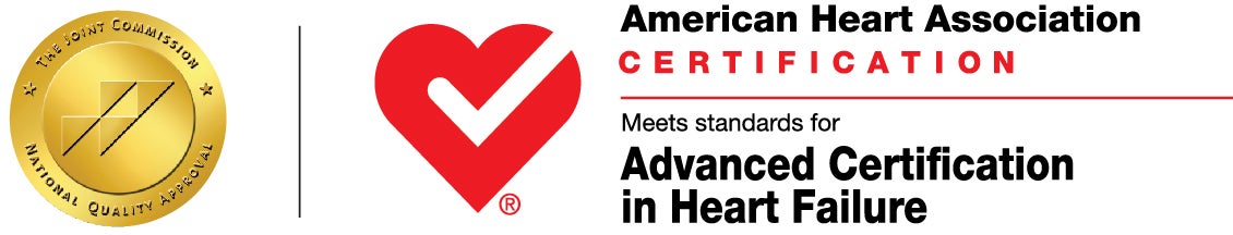 The Joint Commission and American Heart Association Certified Advanced Heart Failure Program logo