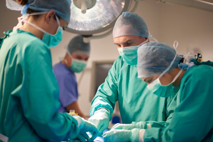 Surgical techs in operating room