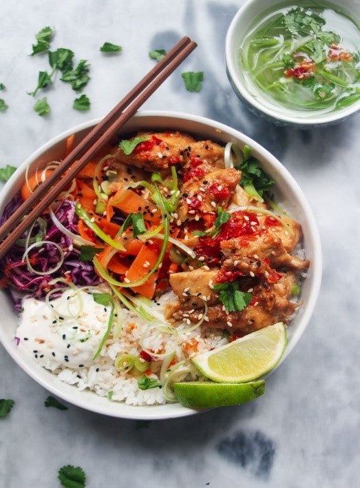Ginger Chicken Poke Bowl