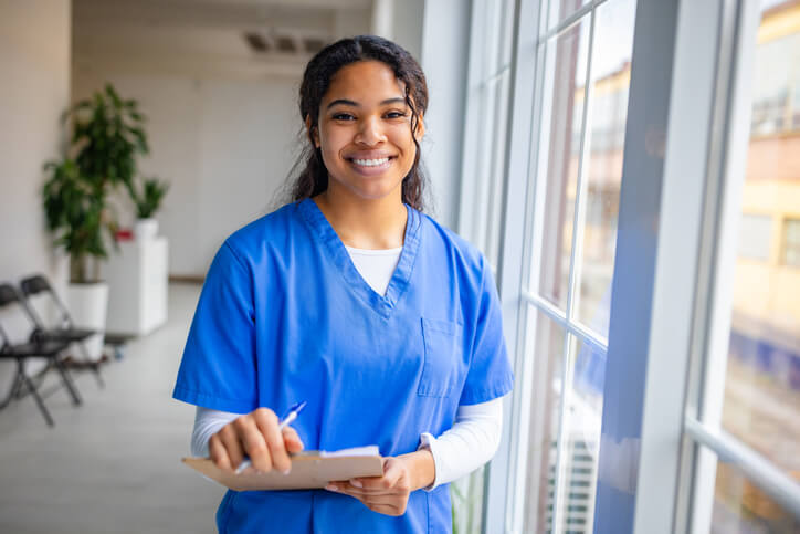 nurse smiling