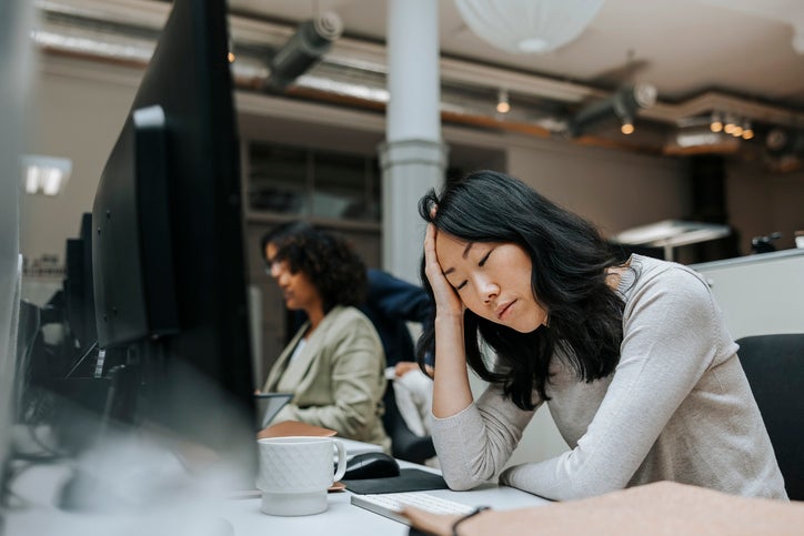 young asian woman sleeping 