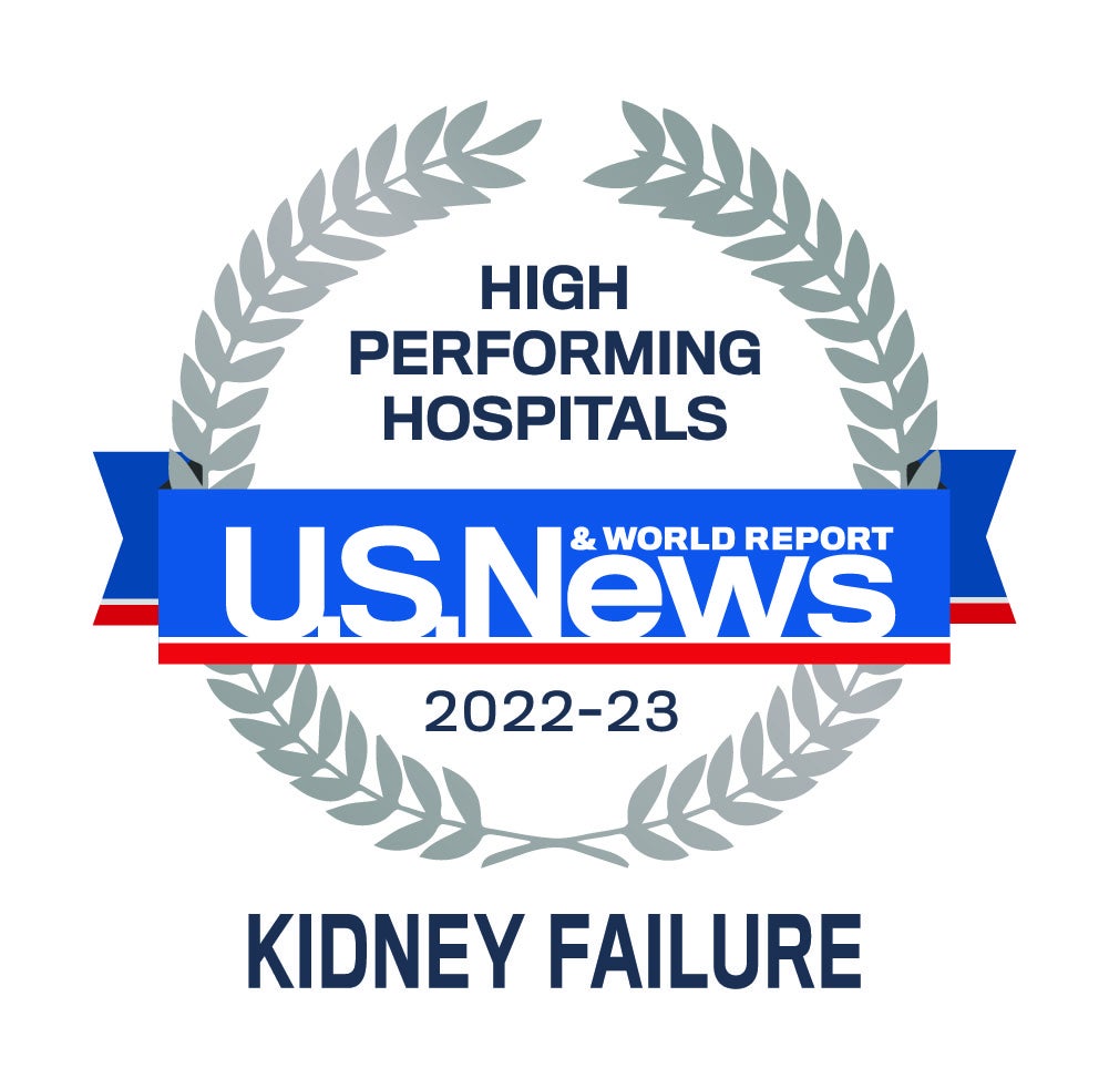 US News high performing kidney disease emblem 