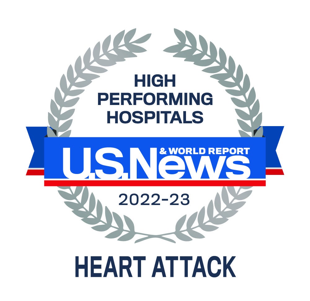 US News high performing heart attack emblem 
