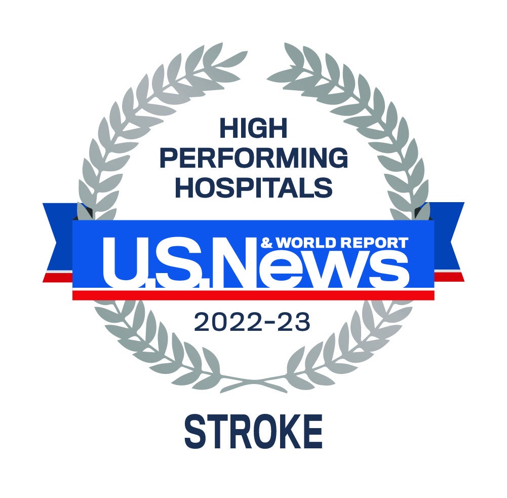 US News high performing stroke emblem 