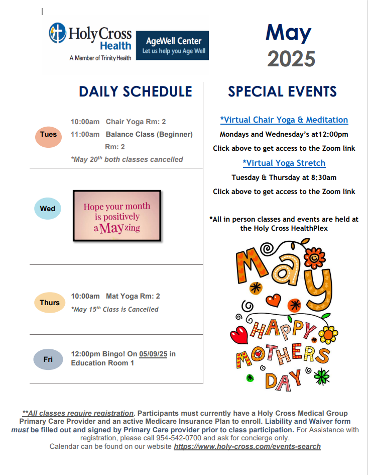 Agewell May calendar  