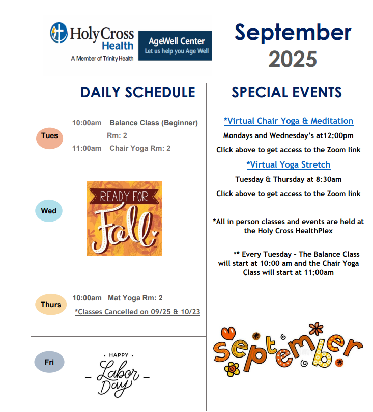 Agewell September Calendar 